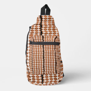 Sac À Bandoulière Motif géométrique Brown et blanc