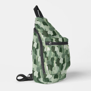Sac À Bandoulière Motif Green Cactus
