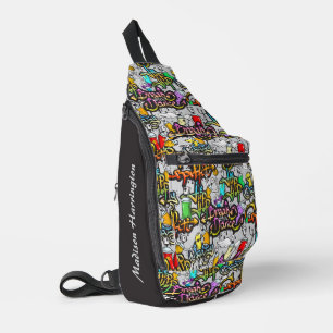 Sac À Bandoulière Motif Hiphop coloré de nom personnalisé