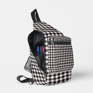 Sac À Bandoulière Motif Monogramme Rustique Chic Carreaux