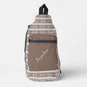 Sac À Bandoulière Motif Navajo en Brown et blanc (Recto)