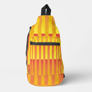 Sac À Bandoulière Motif rayé jaune orange