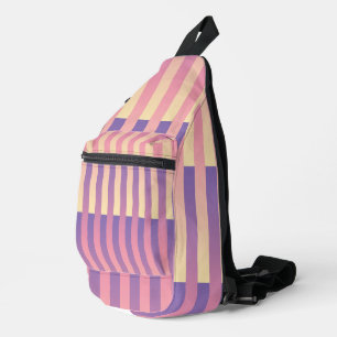 Sac À Bandoulière Motif rayé rose violet jaune