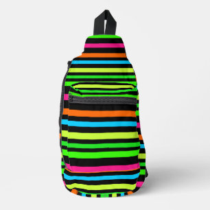 Sac À Bandoulière Motif Rayures Néon