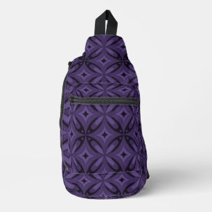 Sac À Bandoulière Motif Rétro de Couleur Violet Foncé