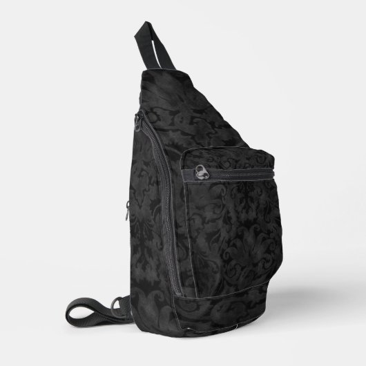 Sac À Bandoulière Motif Rich Black Brocade (Coin gauche)