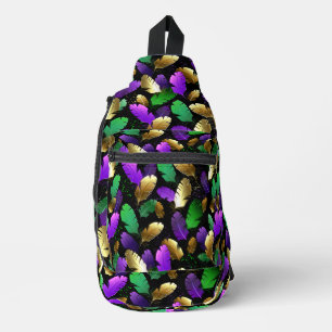 Sac À Bandoulière Motif sans couture avec des plumes de Mardi Gras