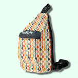 Sac À Bandoulière Motif Super rétro<br><div class="desc">Cet élégant sac à bascule est doté d'un motif rétro branché de rayures et de cercles aux couleurs super et de votre nom à l'avant. Trois compartiments zippés peuvent facilement stocker vos clés, portefeuille, téléphone, appareil photo et bien plus encore. Portez-le comme carrosserie ou sur une épaule, et fixez la...</div>