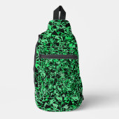 Sac À Bandoulière Motif Triangle Noir Vert (Recto)