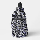 Sac À Bandoulière Motif Triangle Noir Violet (Recto)
