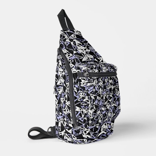 Sac À Bandoulière Motif Triangle Noir Violet (Coin gauche)