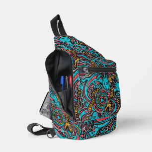 Sac À Bandoulière Motif tribal aztèque axolotl Xolotl mythologie boh