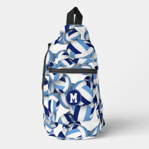 Sac À Bandoulière Motif volleyballs bleu monogramme