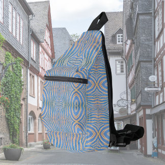 Sac À Bandoulière Motif zèbre bleu et or texturé et symétrique