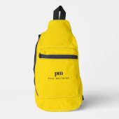 Sac À Bandoulière Mustard Jaune Simple Sportive Monogramme Nom (Recto)