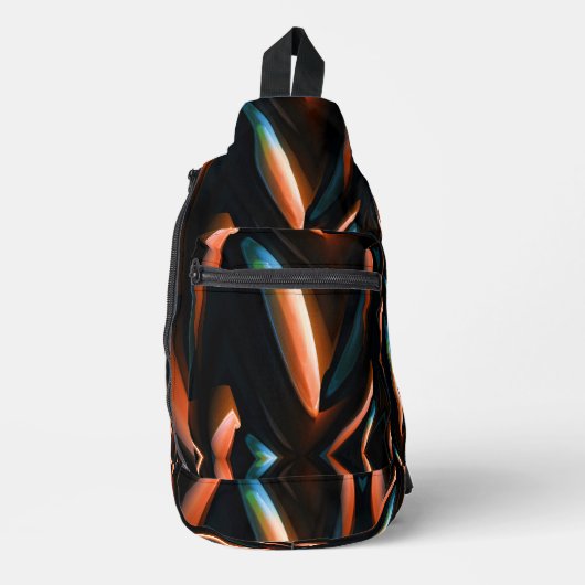 Sac à bandoulière Navy & Copper Abstract Beams (Recto)