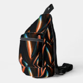 Sac à bandoulière Navy & Copper Abstract Beams (Coin droit)