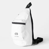 Sac À Bandoulière Nom de monogramme noir blanc (Coin droit)