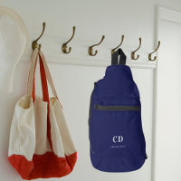 Nom des initiales du monogramme blanc bleu marine