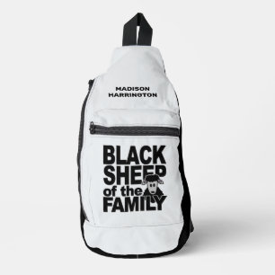Sac À Bandoulière Nom et couleur personnalisés "Mouton noir"