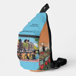 Sac À Bandoulière Nom et texte personnalisés Amsterdam
