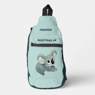 Sac À Bandoulière Nom et texte personnalisés Koala