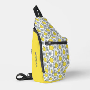 Sac À Bandoulière Nom personnalisé Motif citron