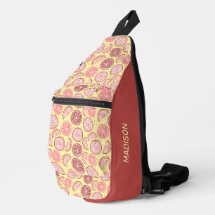 Sac À Bandoulière Nom personnalisé Motif d'agrumes colorés