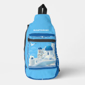 Sac À Bandoulière Nom personnalisé Santorin Grèce (Recto)