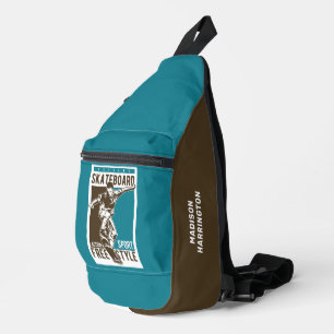 Sac À Bandoulière Nom personnalisé Skateboard