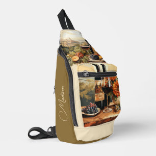 Sac À Bandoulière Nom personnalisé Wine Lover's