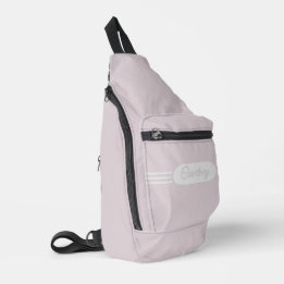 Sac À Bandoulière Nom sur un bandeau de style Déco rose poudré joli