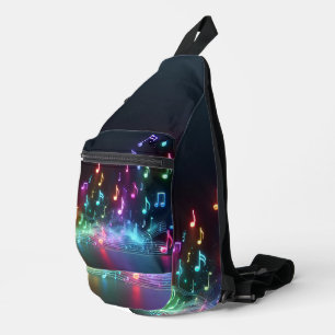 Sac À Bandoulière Notes de musique néon dansantes