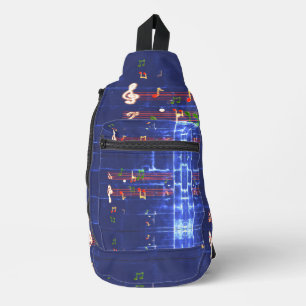 Sac À Bandoulière Notes musicales Elegant Blue var 4