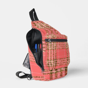 SAC À BANDOULIÈRE ORANGE LUMINEUX & PARTIES SCINTILLANT OR REGARDEZ 
