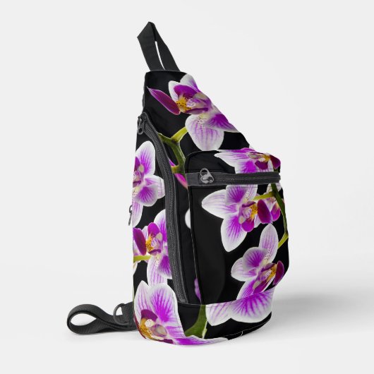 Sac À Bandoulière Orchidée blanche et violette (Coin gauche)