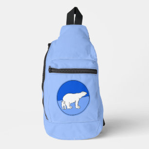 Sac À Bandoulière Ours polaire Mère et Cub Peinture Faune Art