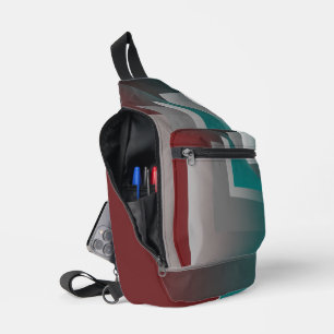 Sac À Bandoulière Pages turquoises en gris bordeaux