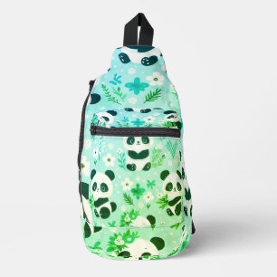 Sac À Bandoulière Panda Bear Motif Vert Imprimer