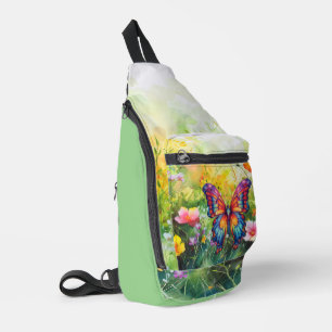 Sac À Bandoulière Papillon Bleu Orange Ailes