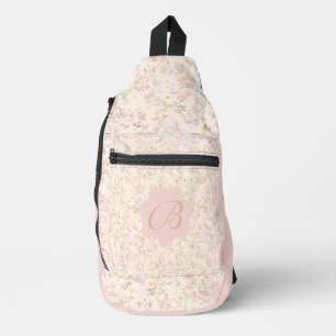 Sac À Bandoulière Pastel Floral Beige Et Violet
