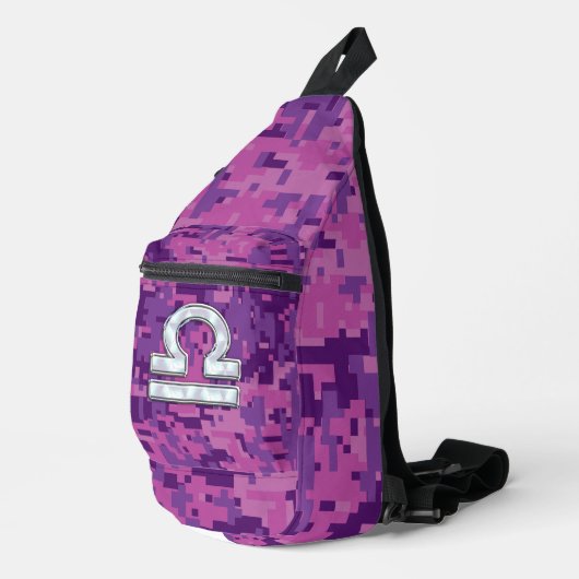 Sac À Bandoulière Pearl Libra Zodiac Sign on Fuchsia Camo numérique (Coin droit)