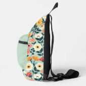 Sac À Bandoulière Pêche et vert rétro Floral (Droite)