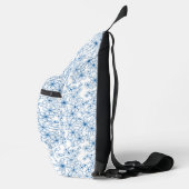 Sac À Bandoulière Personalized Name Feminine Blue Floral Pattern (Droite)