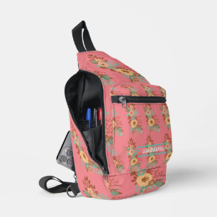 Sac À Bandoulière Personnaliser florale Boho moderne rose