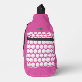 Sac À Bandoulière Pink Ladies Golf INITIALS Green Preppy Fun (Recto)