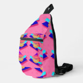 Sac À Bandoulière Pink Memphis Neon Triangle Artsy Retro Fun (Coin droit)
