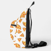 Sac À Bandoulière Pizza et tranches de cool motif sur blanc (Droite)
