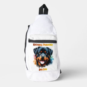 Sac À Bandoulière Pots de chien de Purebred Rottweiler pour la fête