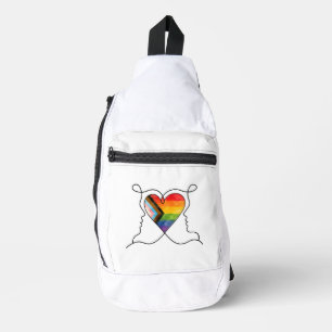 Sac À Bandoulière Progress Pride Heart Line Art